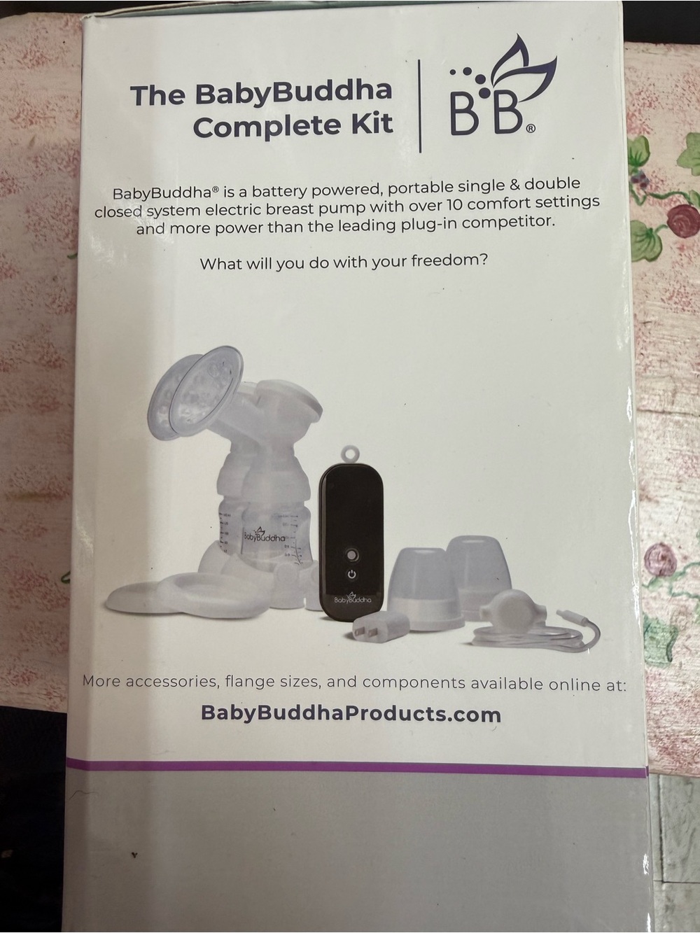 BabyBuddha Complete Kit Electric Breast Pump - White & Black